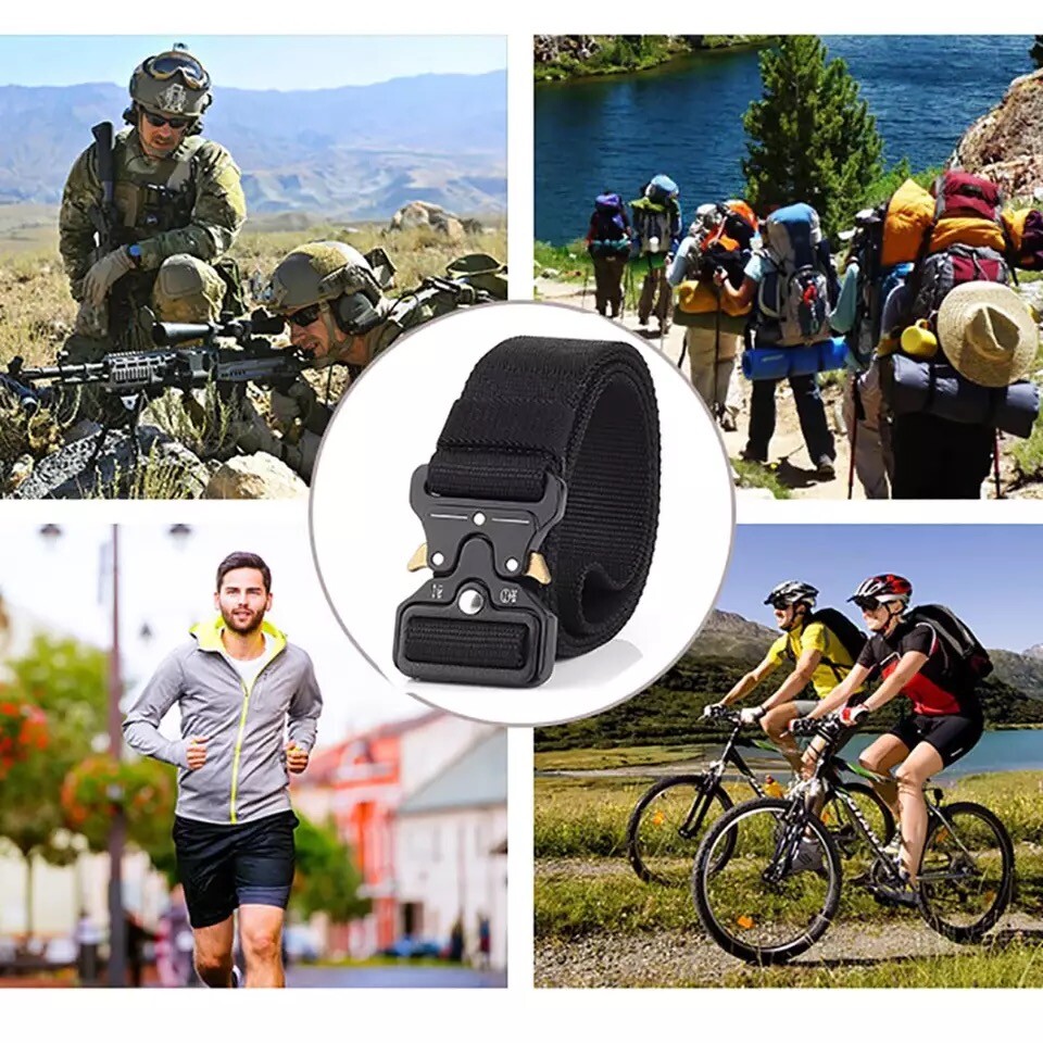 MEN Casual Military Tactical Army Adjustable Quick Release Belts Pants Waistband