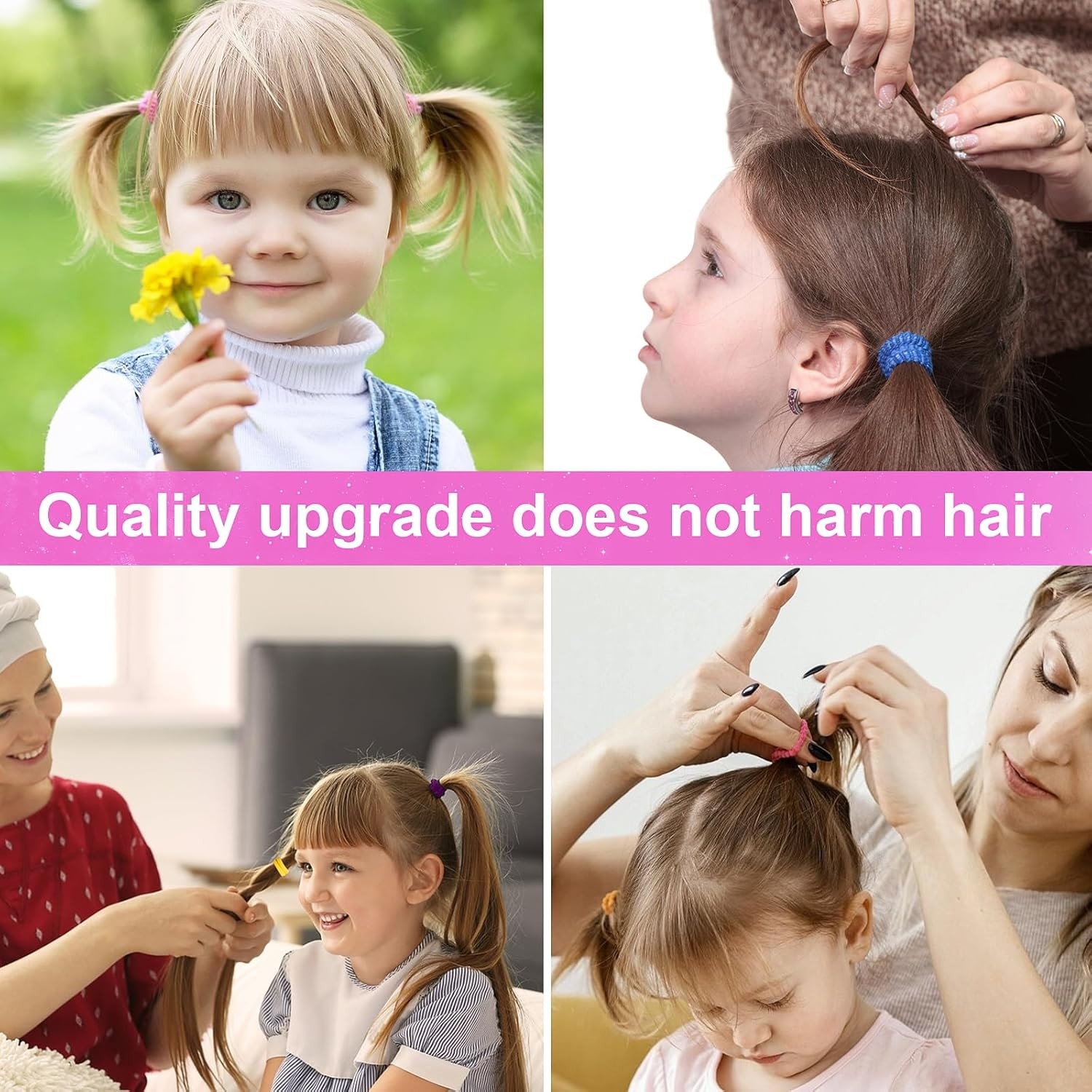 400 PCS Multicolor Cotton Hair Ties Small Baby Hair Ties for Kids and Girls
