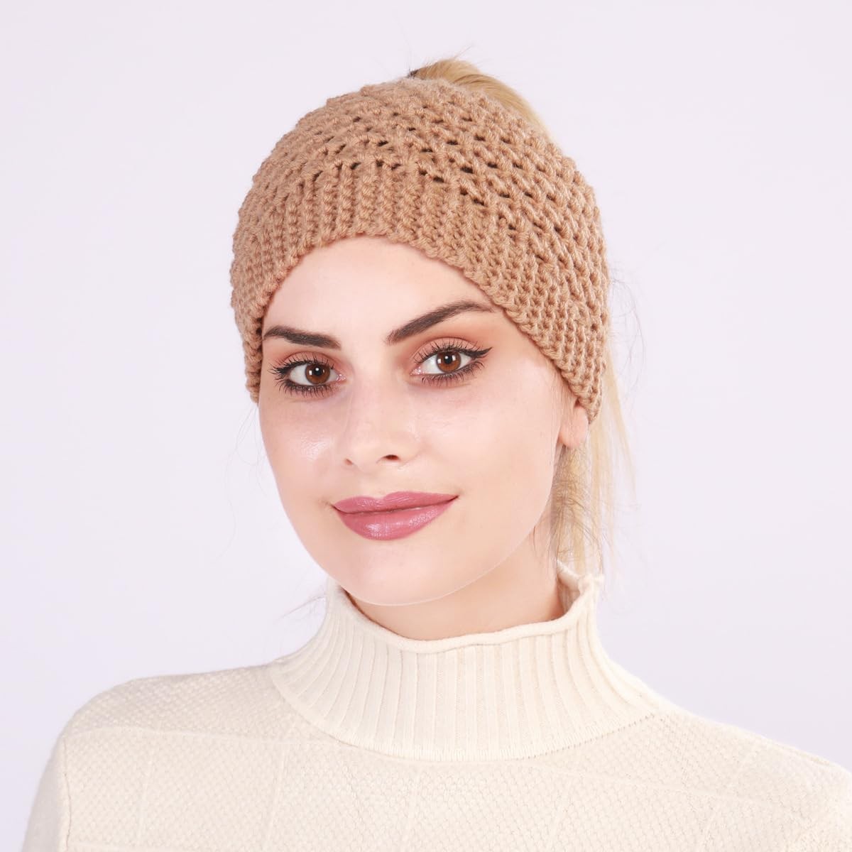 Handmade Crochet Headwrap Knit Headband Women Warmer Ear Wool Wide Turban Hairba