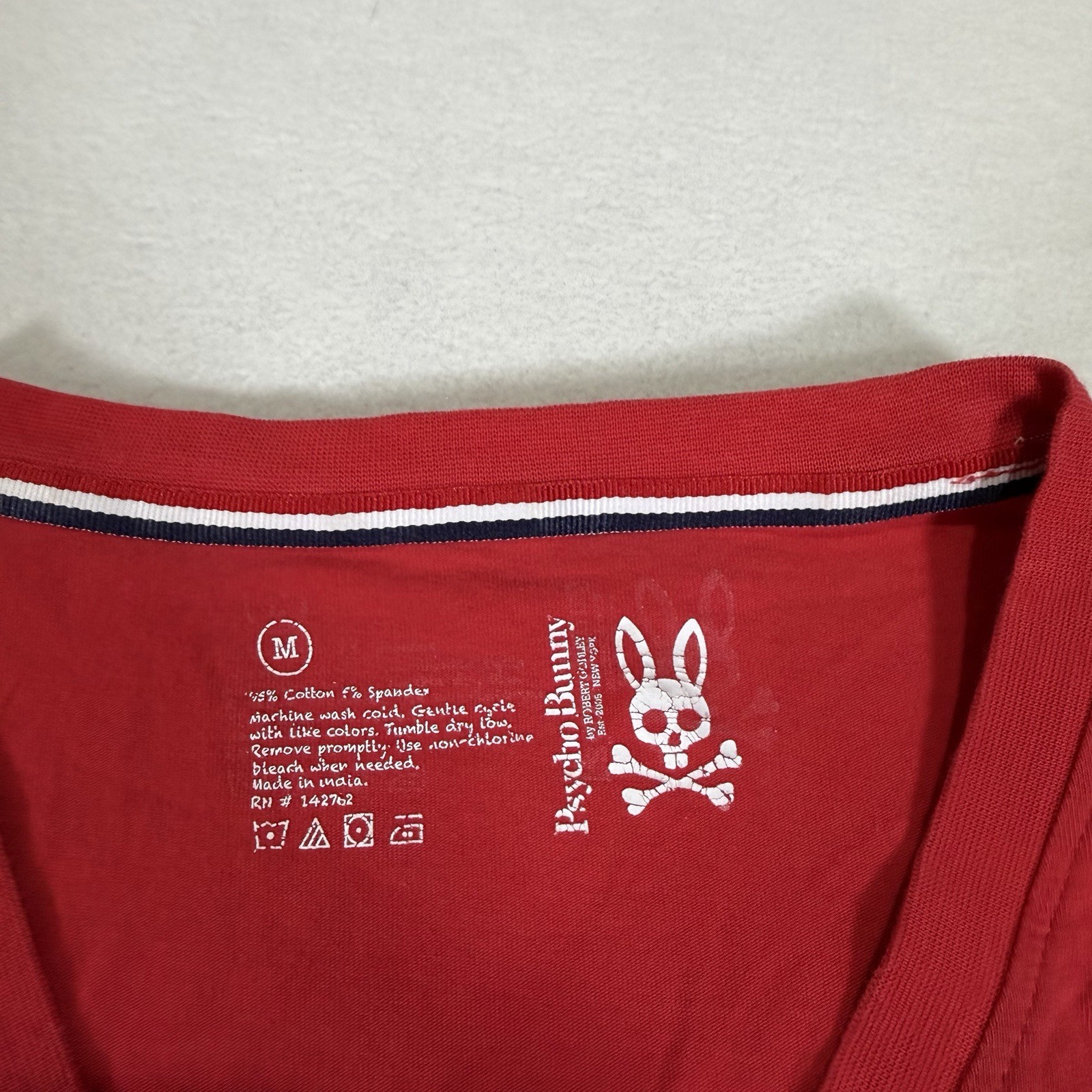 Psycho Bunny T Shirt Mens Medium Red Short Sleeve Embroidered Logo Casual