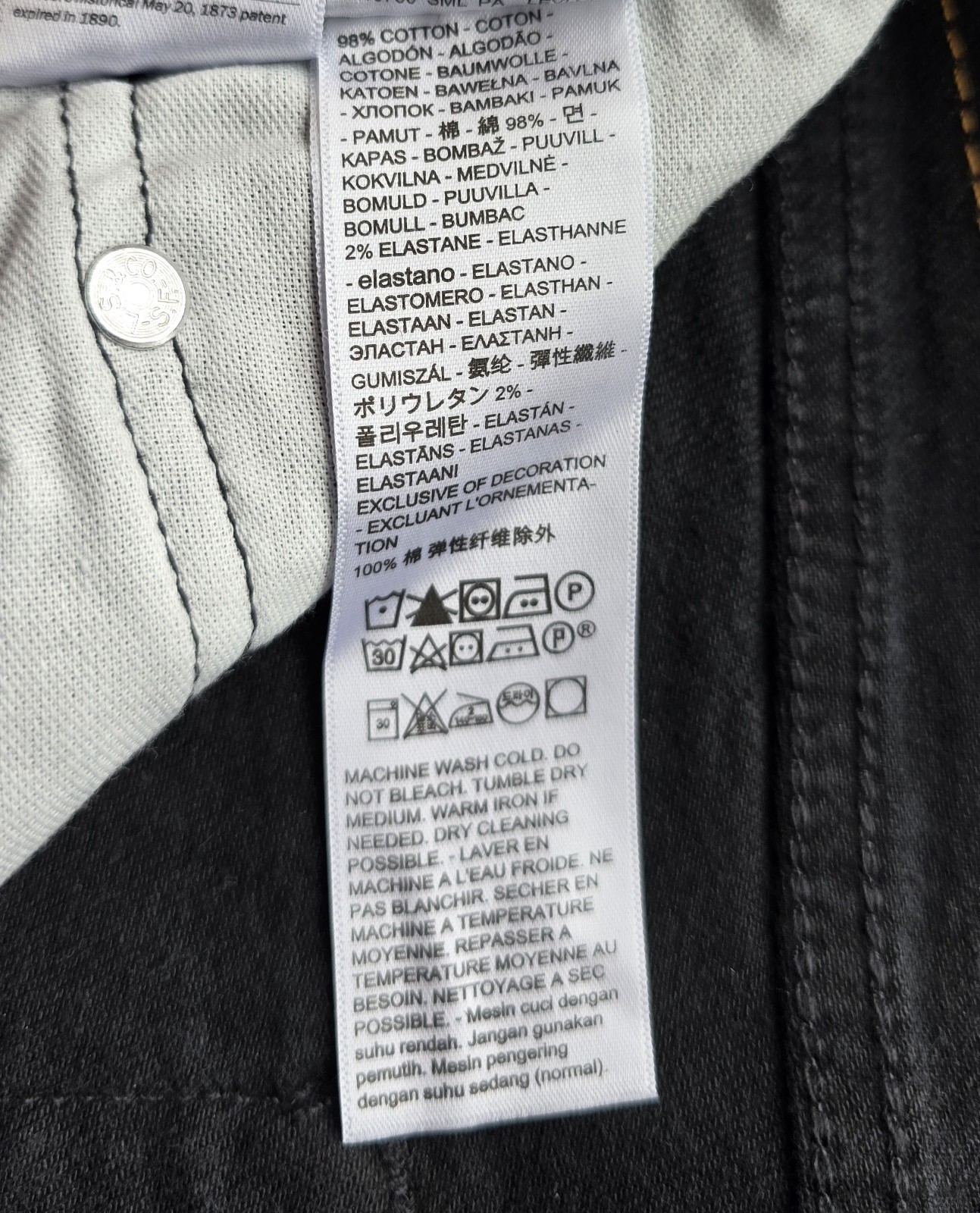 Levi’s Men’s 511 Slim Jeans Stretch Black Denim NEW 36×32