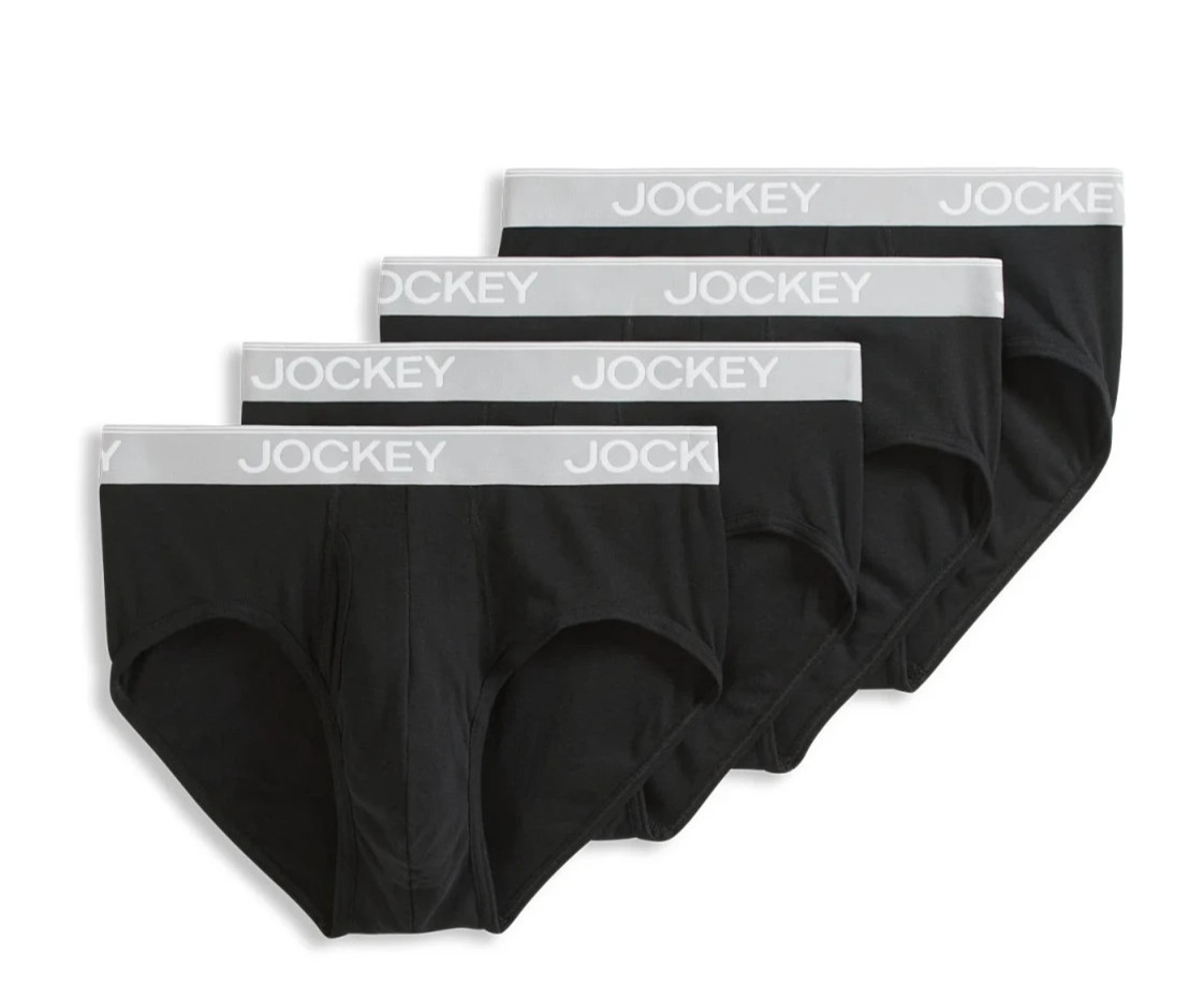 Men’s Jockey Underwear 4-pack Cotton Blend Briefs/Black