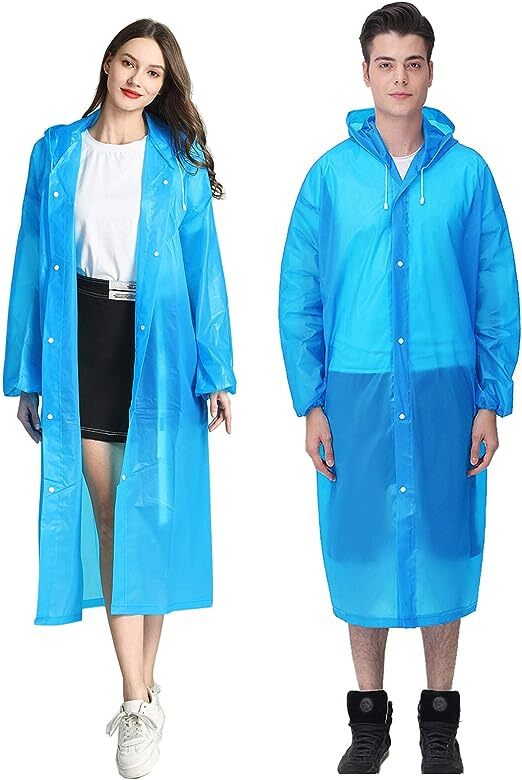 Unisex Adult Waterproof Raincoat Rain Coat Hooded Jacket Poncho Rainwear Camping