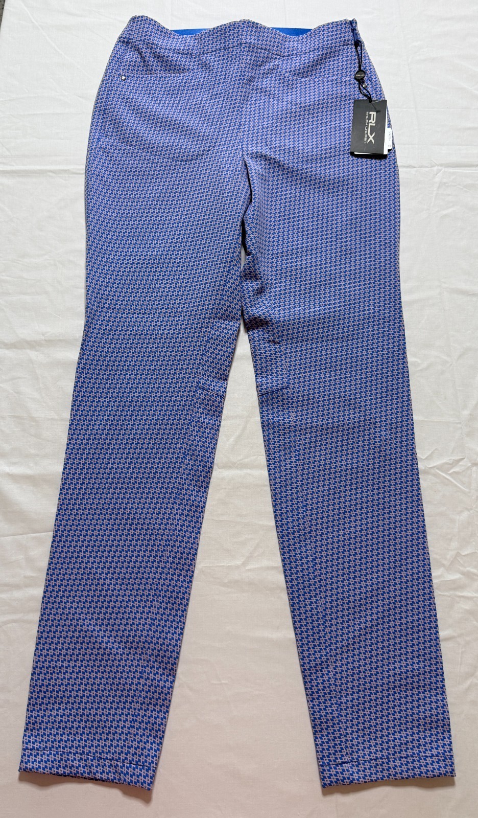 NWT WOMEN’S RLX RALPH LAUREN GOLF PANTS – SIZE: 6 – MULTI LT BLUE W/ PINK (A4.8)