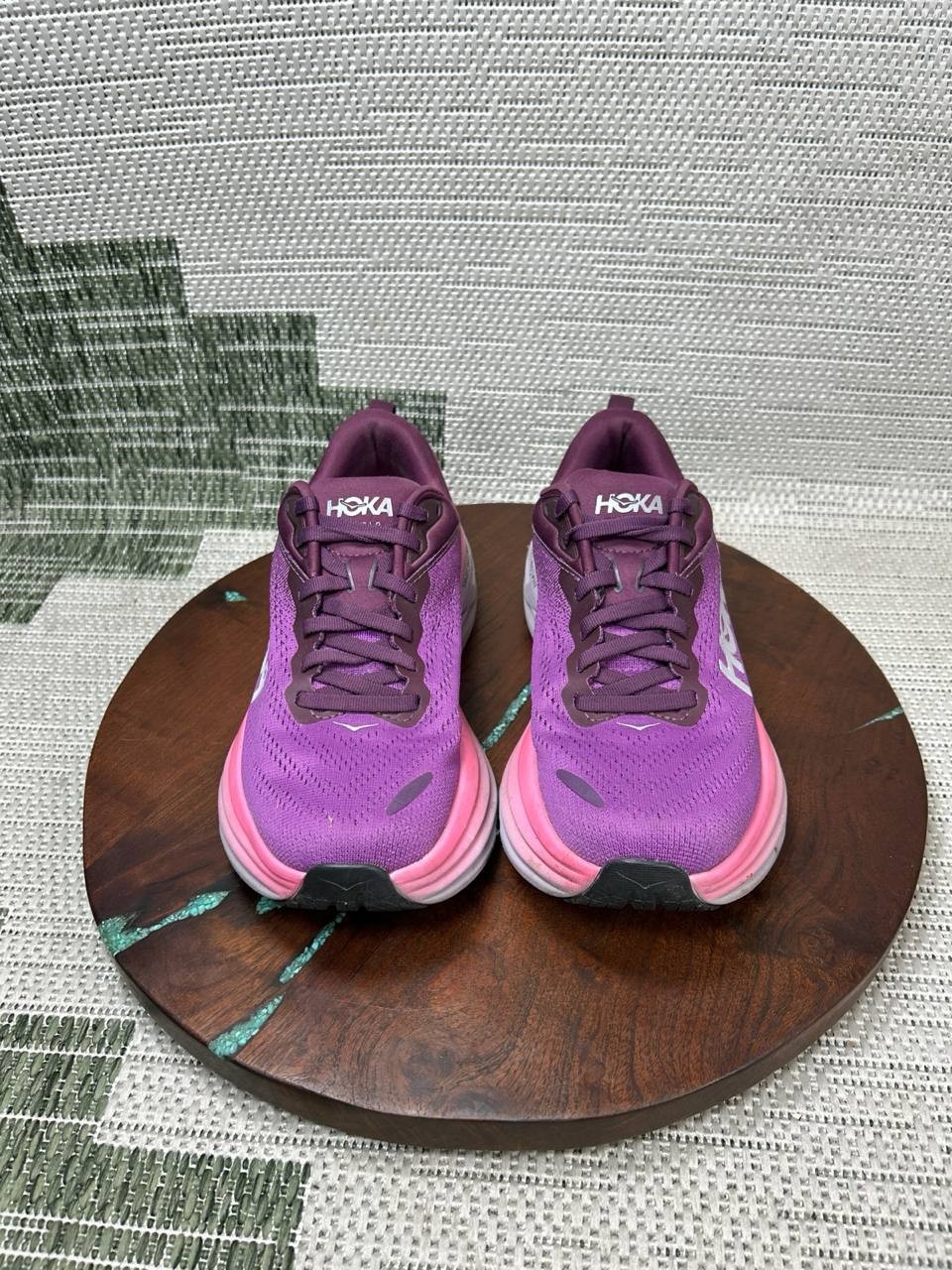 Hoka One One Shoes Womens Size 7 B Bondi 8 Beautyberry Mesh Running Sneaker