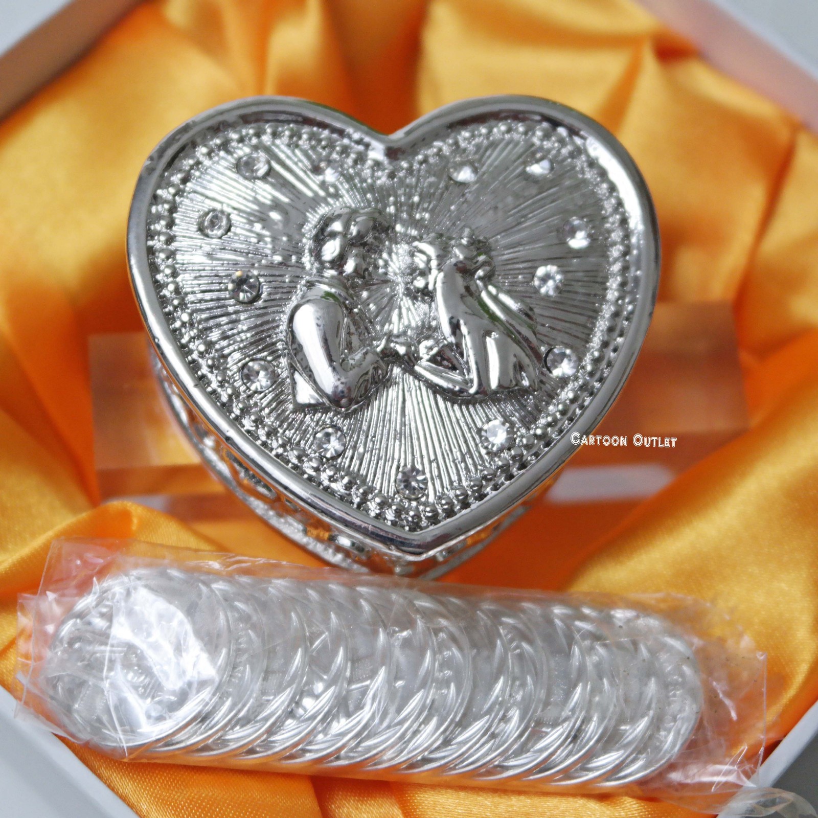 WEDDING CEREMONY Silver HEART ARRAS DE BODA 13 UNITY COINS COUPLE Trending New