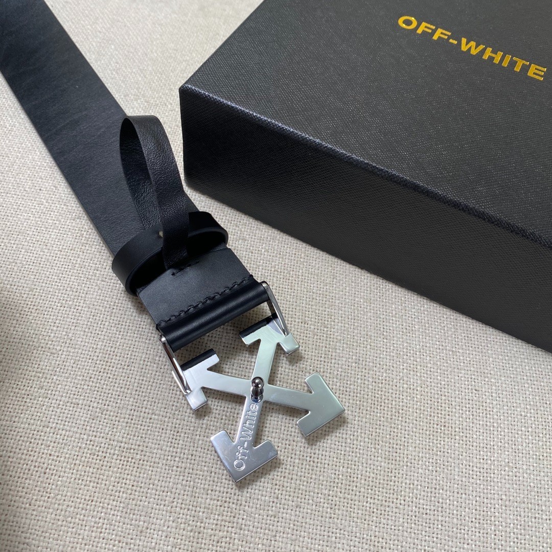 OFF WHITE Belt Men’s width 3.8cm/1.5inch Leather authentic