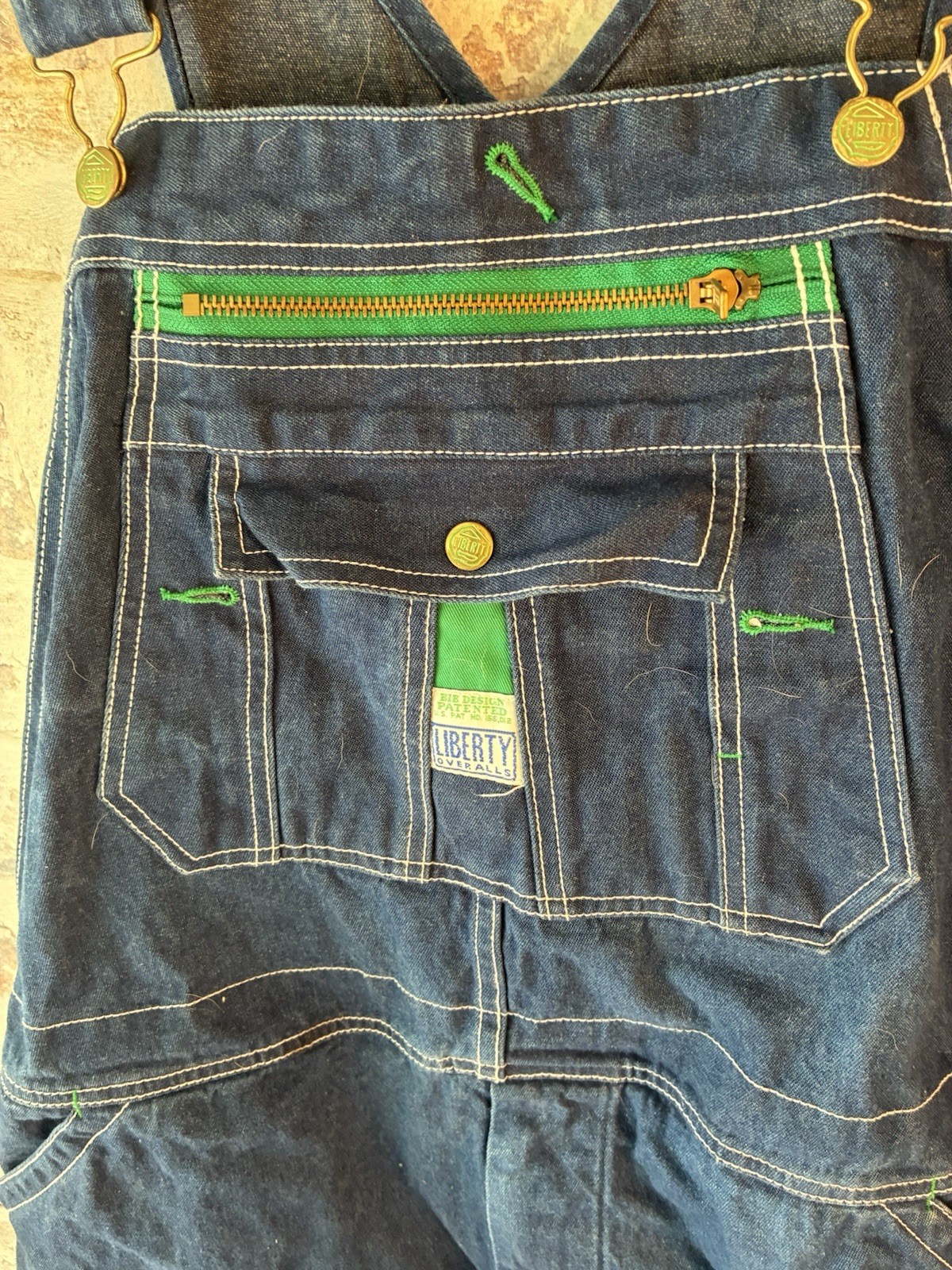LIBERTY Overalls Men 44X22 Blue Jeans Carpenter Denim Bibs Farm Jorts shortalls