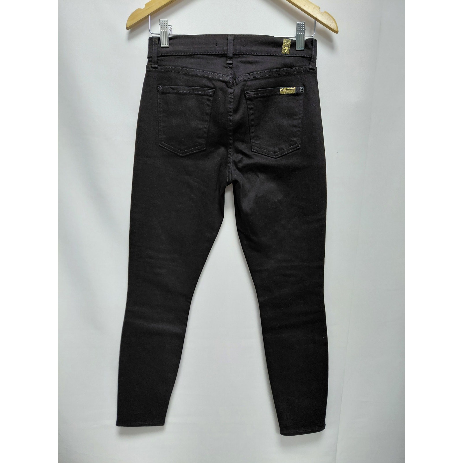 for all mankind Embellished Black Skinny Jeans Mid (10-12 in) Slim Women