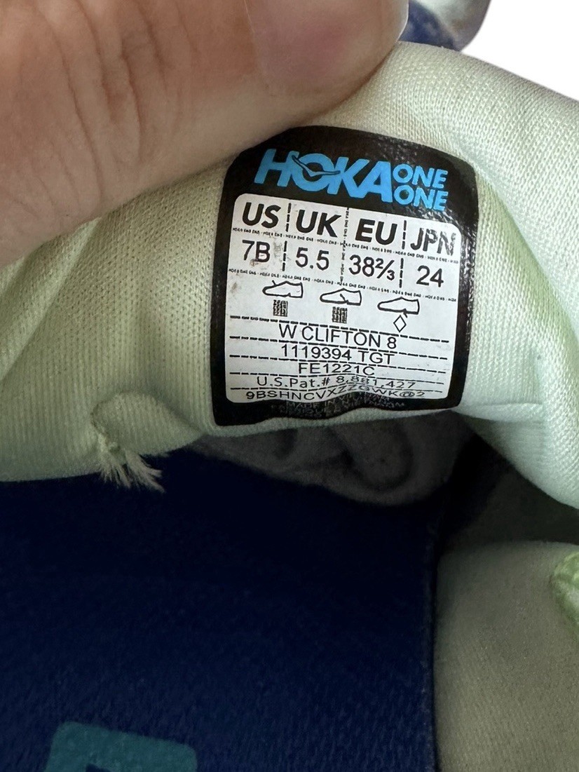 Hoka One One Clifton 8 Women’s Size 7B Blue Marble Running Shoes Sneakers