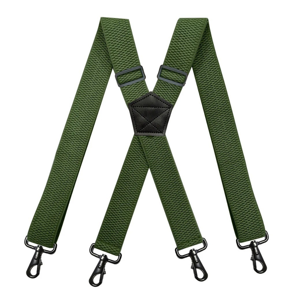Heavy Duty Elastic Suspenders for Men Trouser Pants Braces Strap Work Belt