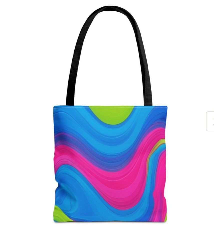 Tote Bag AOP Neon Abstract Art Design
