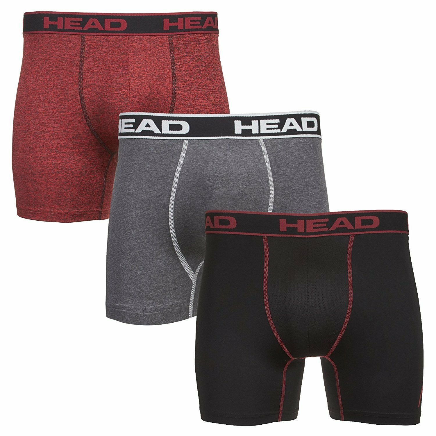 HEAD Mens Boxer Briefs -Performance or Cotton Stretch 12-Pack Tagless S-5XL