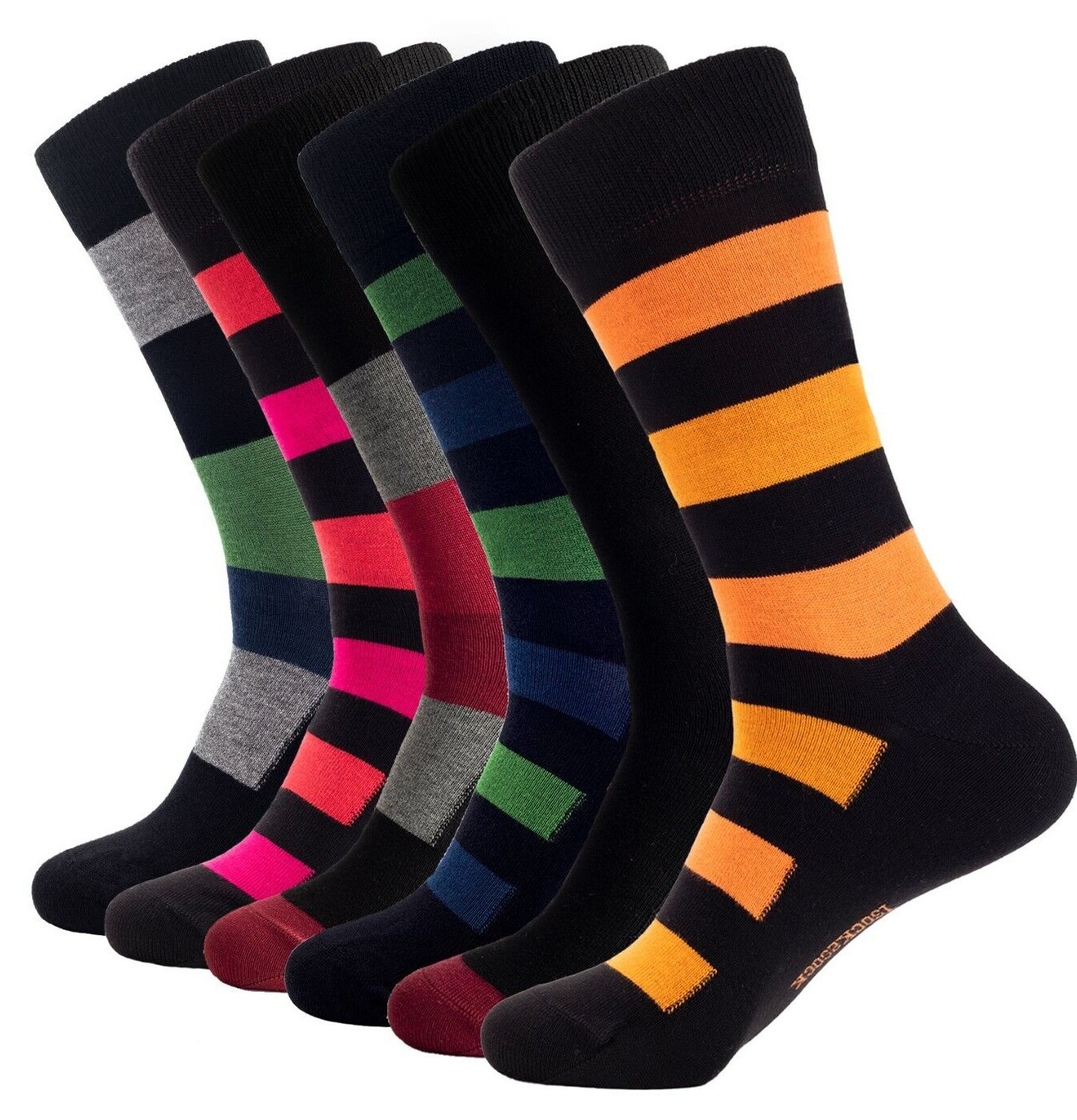 6 Pair Men’s Bamboo Thin Crew Socks Black Grey Multipacks Super Soft Breathable