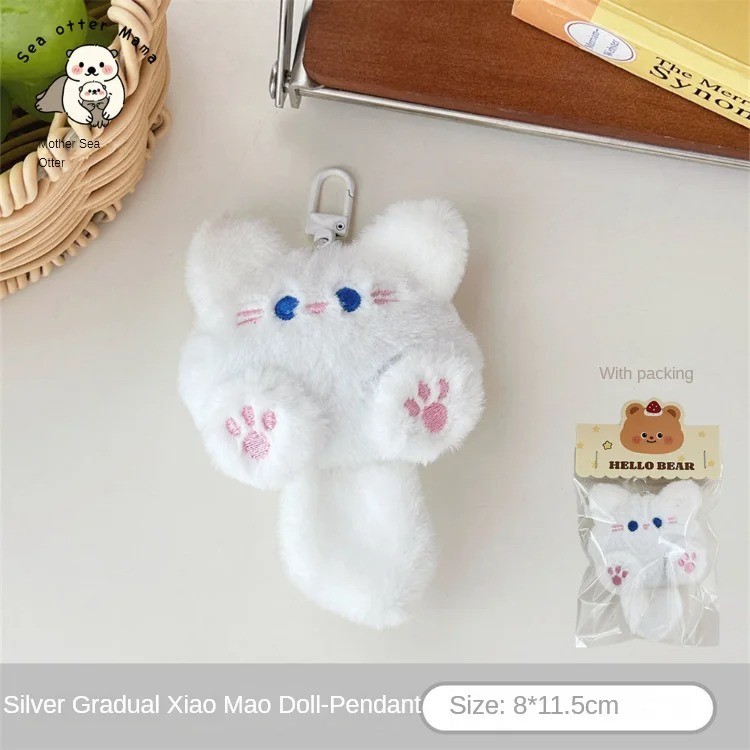 Cute Plush Cat Keychain Soft Cartoon Bag Charm Backpack Pendant Gift