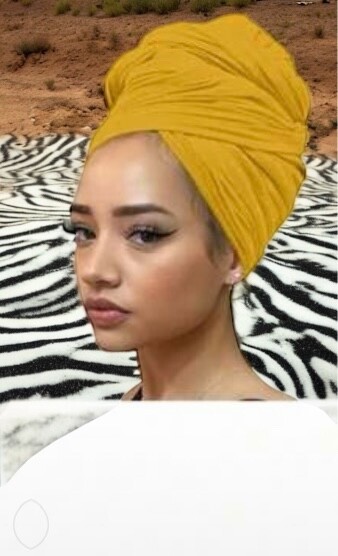 African Head Wrap Turban Stretch Jersey Long Scarf Soft Hair Wrap USA Seller