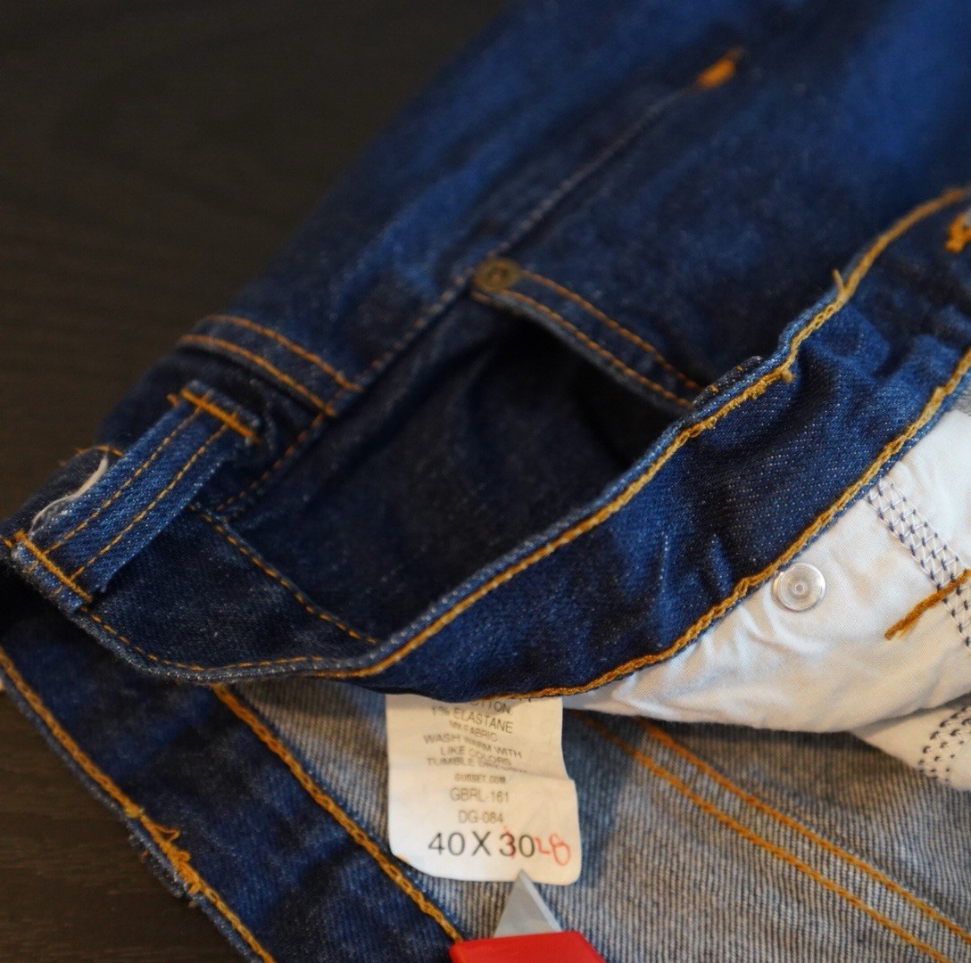 Diamond Gusset Denim Blue Jeans Men’s 40 X 30 (28”) Made in USA