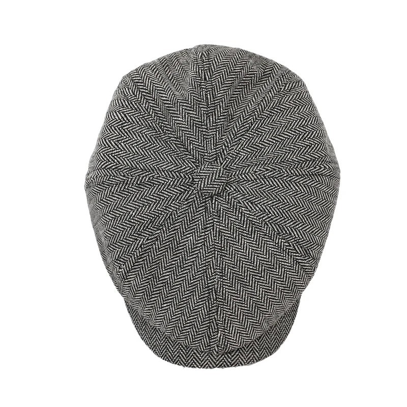Newsboy Hat Flat Cap Driver Herringbone Tweed Plain Wool Baker Boy Classic Golf