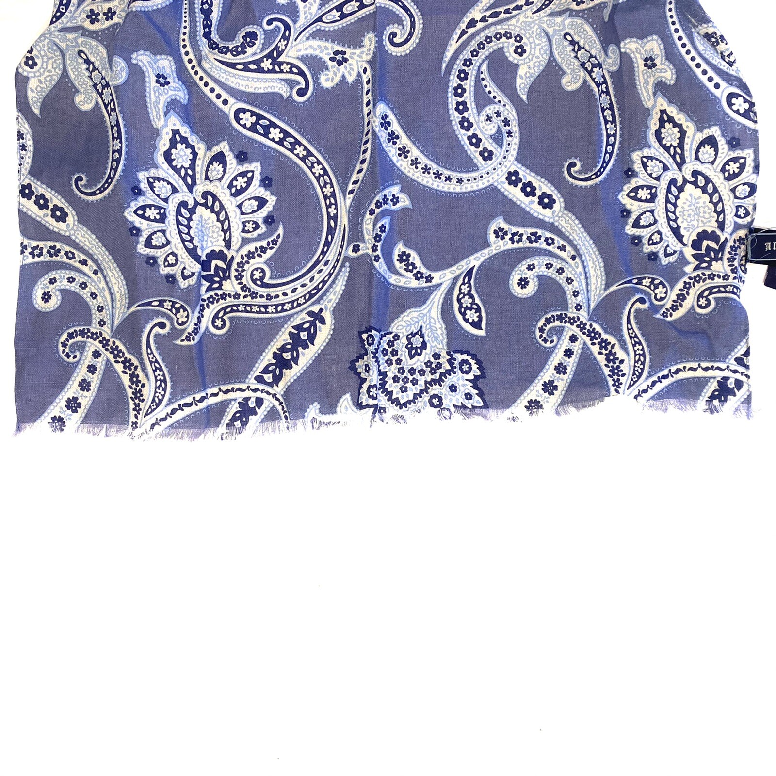 ALTEA Womens Linen Paisley Lightweight Scarf Lavender Blue (MSRP $145)