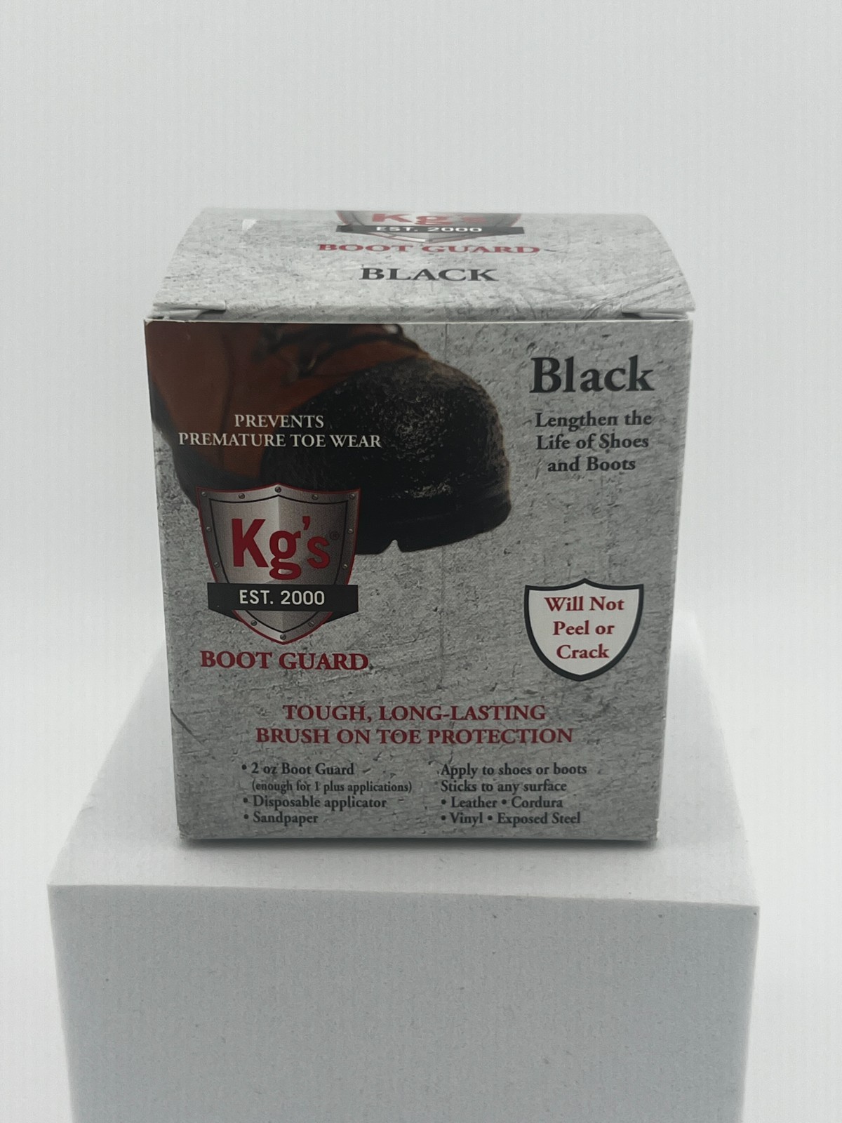 Kg’s Boot Guard – Black – 2oz – Includes Disposable Applicator and Sandpaper