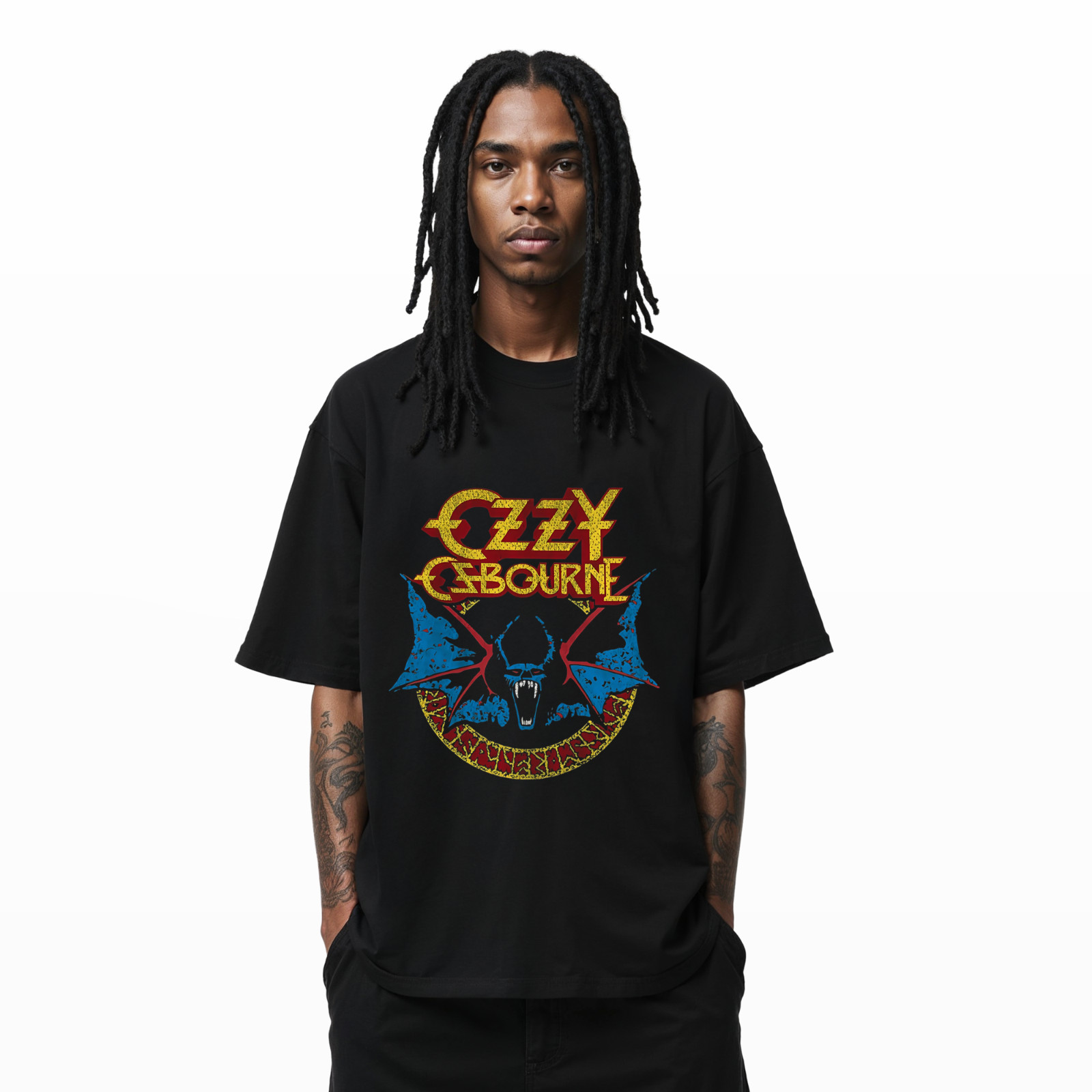Ozzy Osbourne Heavy Metal Rock Band T-Shirt Vintage Distressed Graphic Tee A176