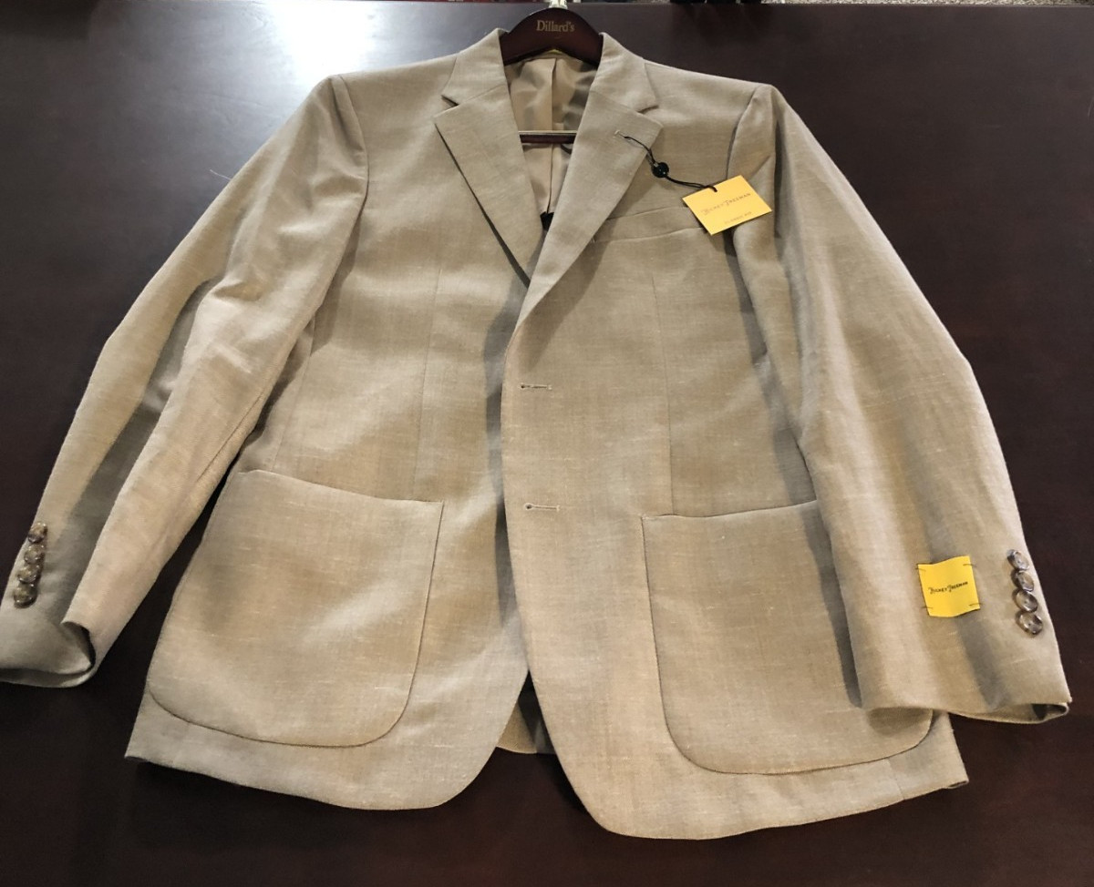 Hickey Freeman Wool Blend Sports Coat Tan Beige Classic Fit SZ 42R $395