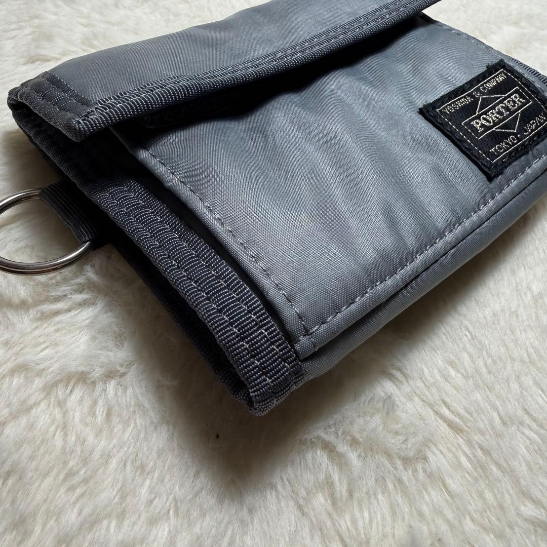 Porter Yoshida Tanker Capsule Wallet Gray Used Compact Card Holder