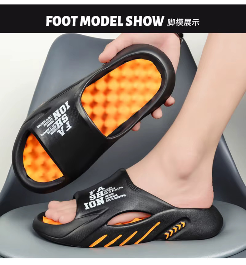 Men’s Summer Massage Slippers EVA Soft Sole Beach Slides Shoes Outdoor Gym Gift
