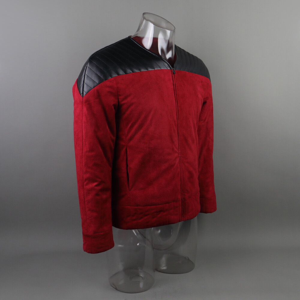 For Cosplay The Next Generation Captain Picard Red Duty Uniforms TNG Top Jacket