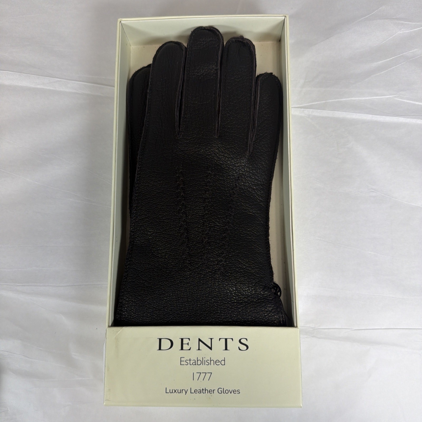 DENTS Lined Butter Soft Sheep Leather Luxury Driving Gloves Medium NWT Black