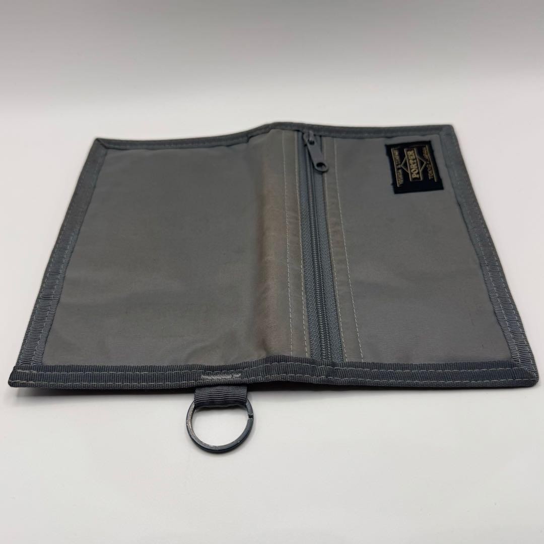Porter Capsule Wallet Bifold Gray Nylon Compact Cash Card Holder Used