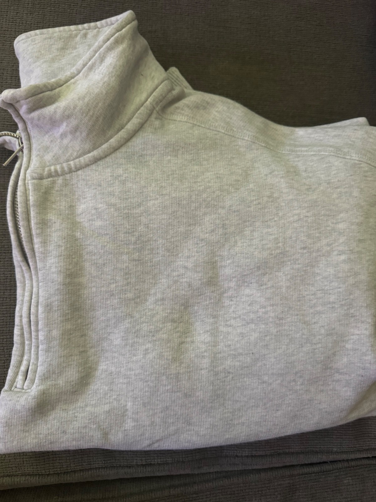 Victoria secret Pink large Half-Zip Pullover Sweater – Light Gray