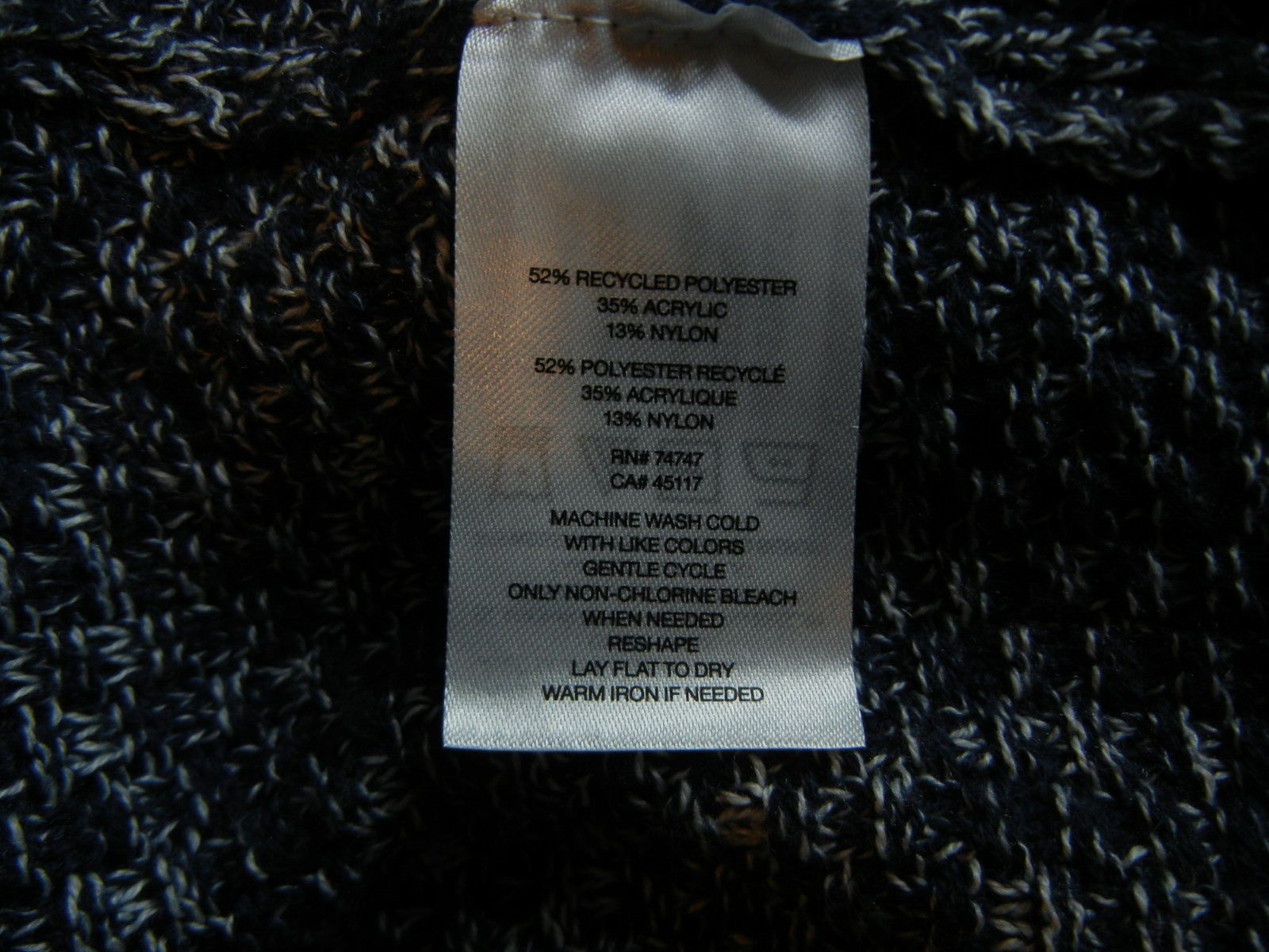 Natural Reflections Blue Heathered Polyester Blend Open Front Cardigan – Sz MED