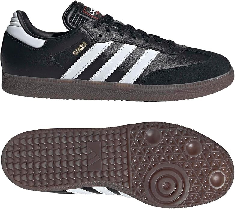 adidas Samba Indoor Sneaker, Black/White/Gum, 5.5 US Unisex Big Kid – NEW
