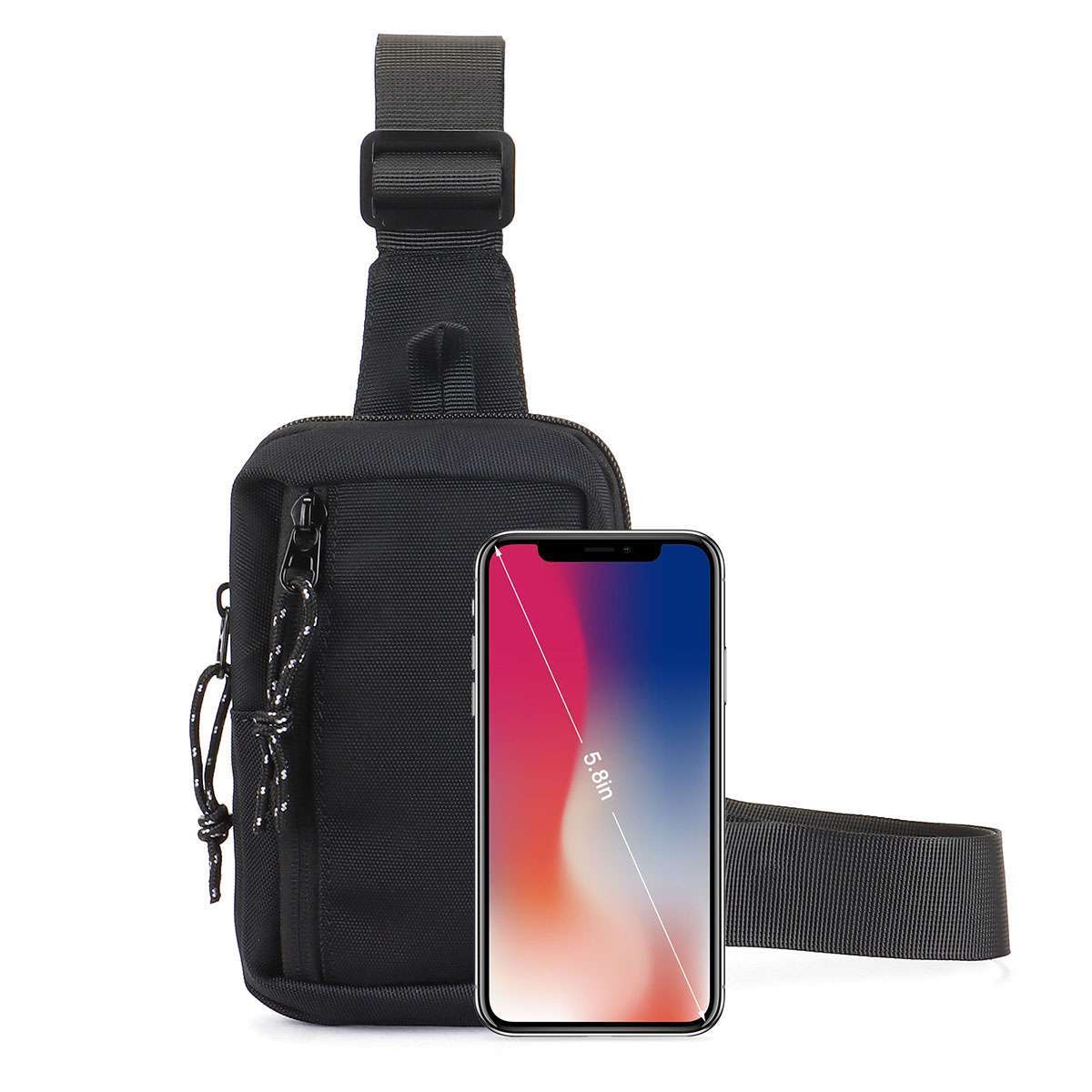 Men’s Shoulder Bag Oxford Chest Bag Sling Crossbody Bag Casual Travel Phone Bag