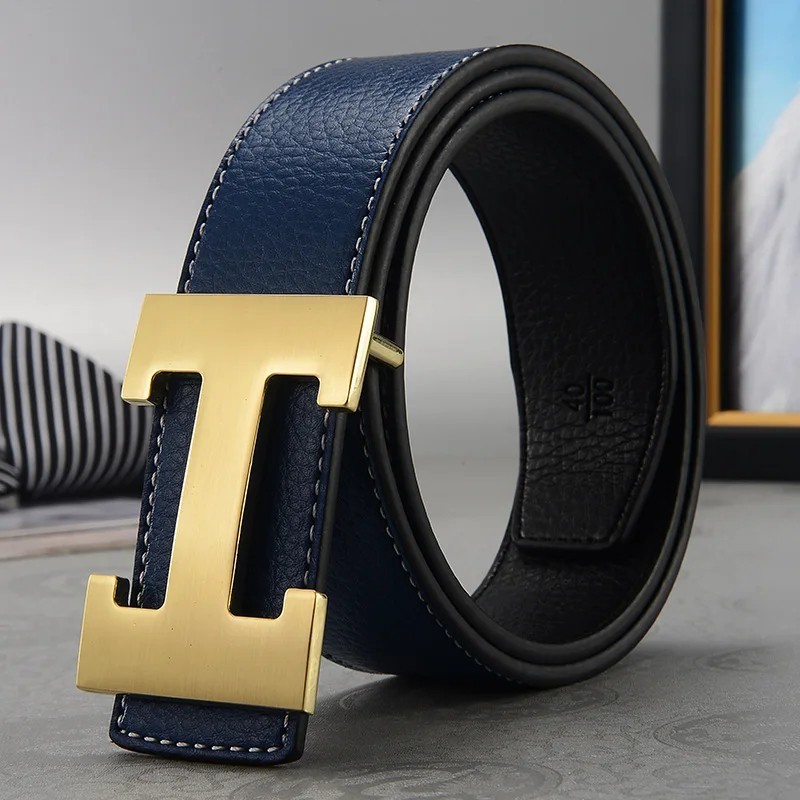 Width 3.8cm Famous Brand Belt Men Top Quality Genuine Luxury Leather Belts