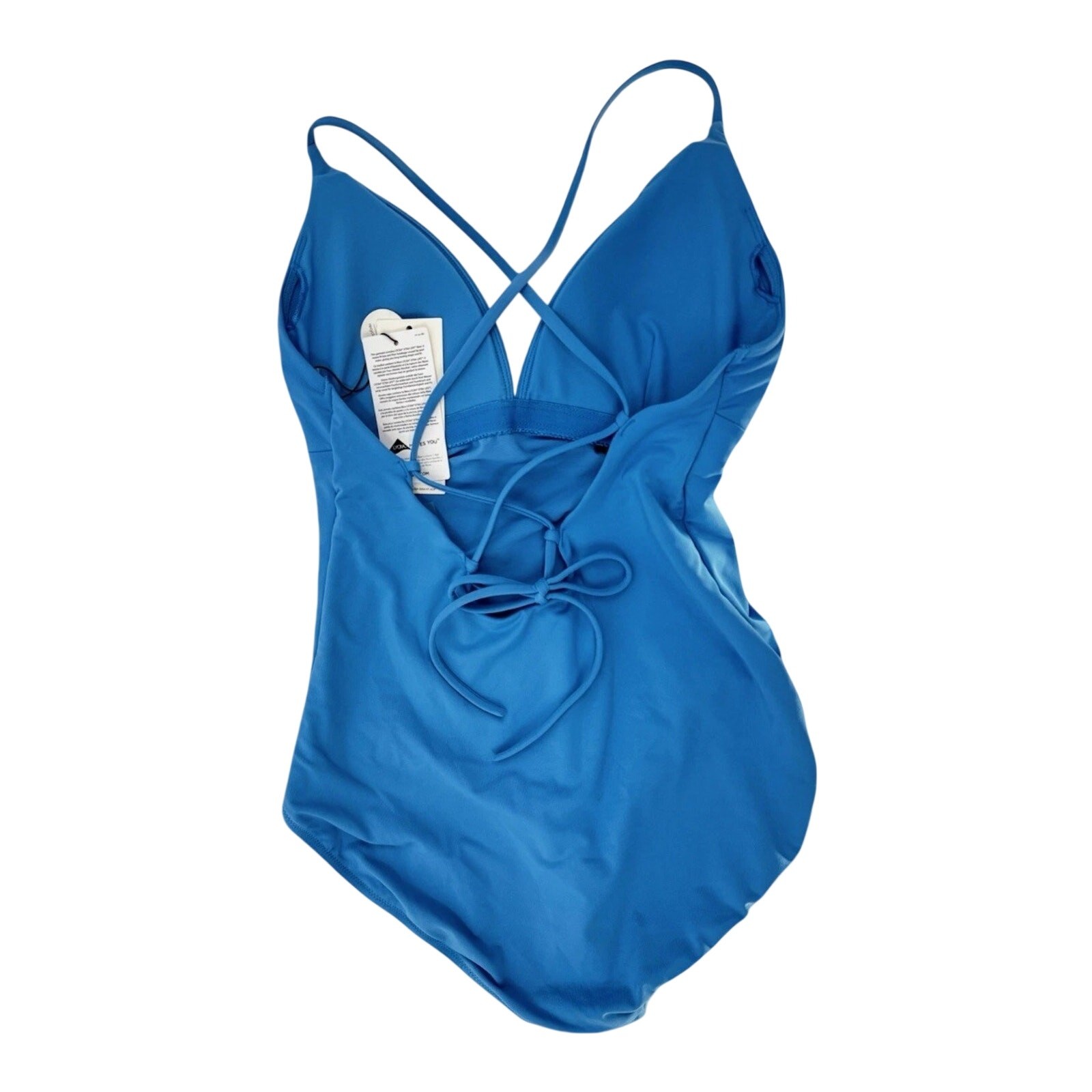 CALIA Women’s Swim Triangle Strappy Back One Piece Tranquil Blue Size 10