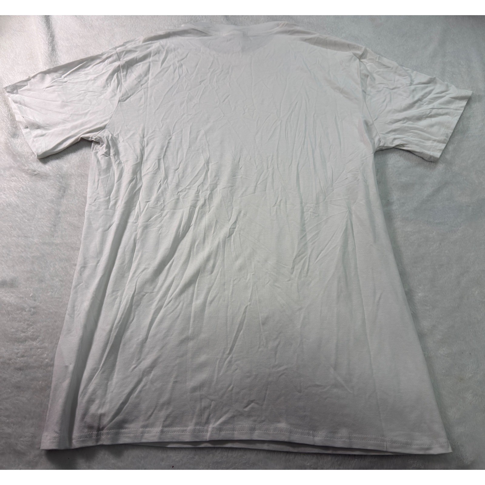 White Bamboo Cotton Blend Short Sleeve Crewneck T-Shirt Mens Large UPF 50+