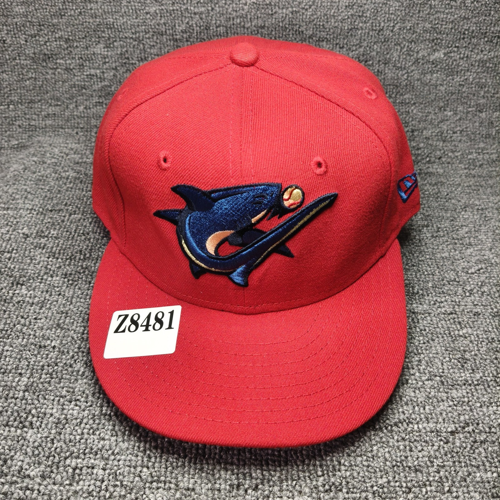 New Era Wilmington Sharks 59FIFTY Fitted Red Flat Brim Hat 7 1 4