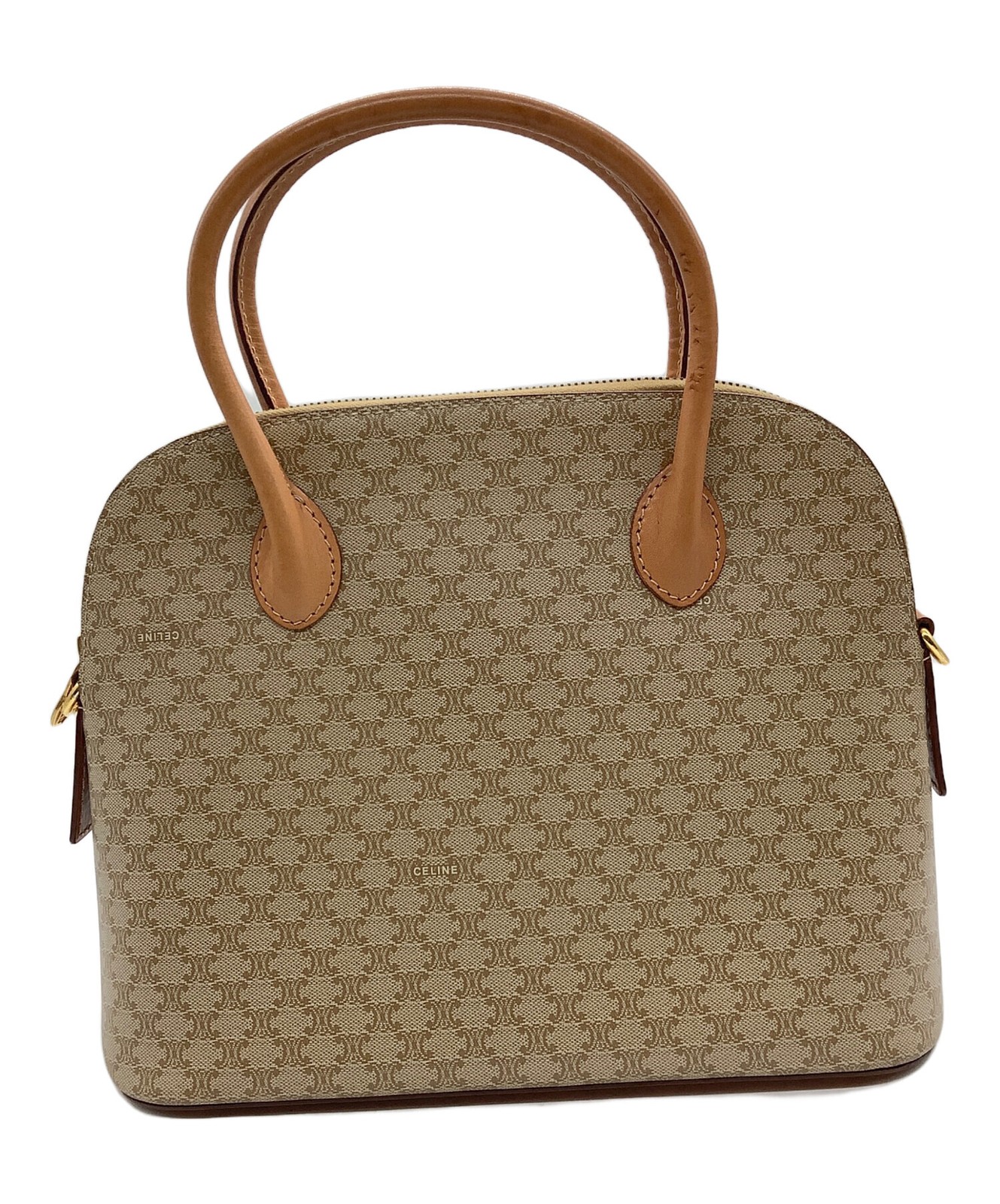 CELINE 2WAY Shoulder Handbag Beige Leather Women Pre-owned Italy Japan F/S USED
