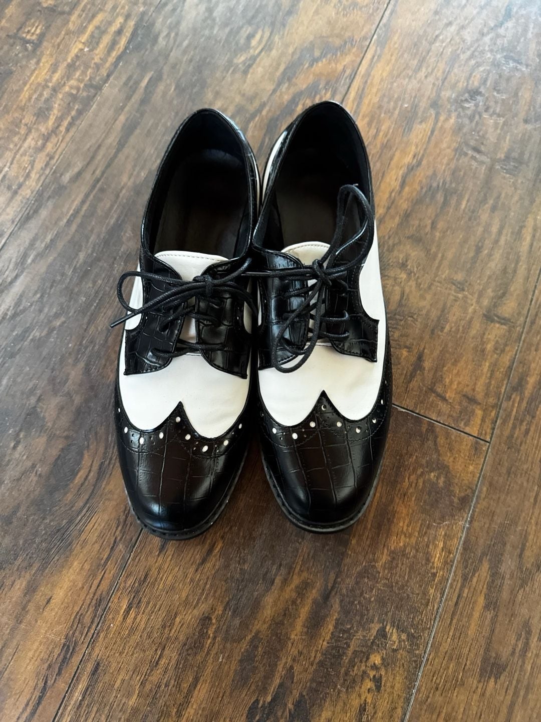 Unbranded Faux Crocodile Two-Tone Wingtip Oxford Shoes Size 41