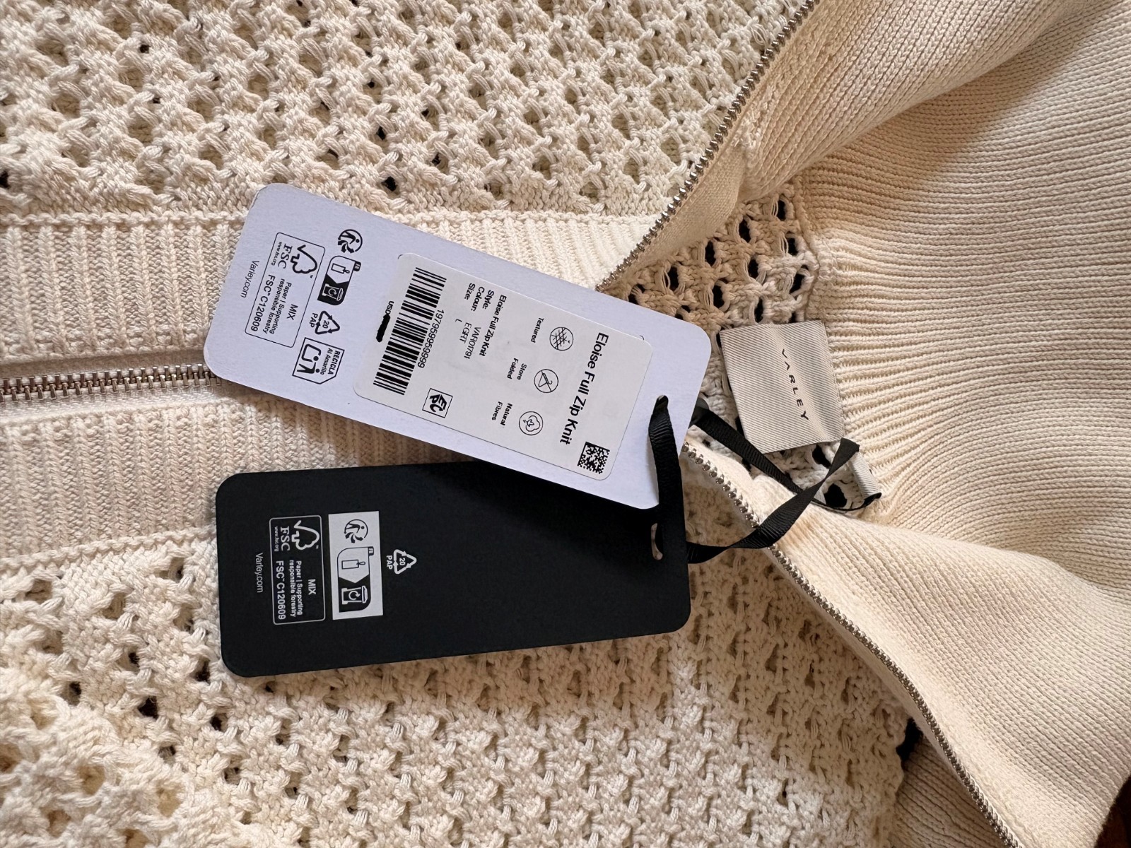 Varley Eloise Full Zip Knit Cardigan Large New with Tags!