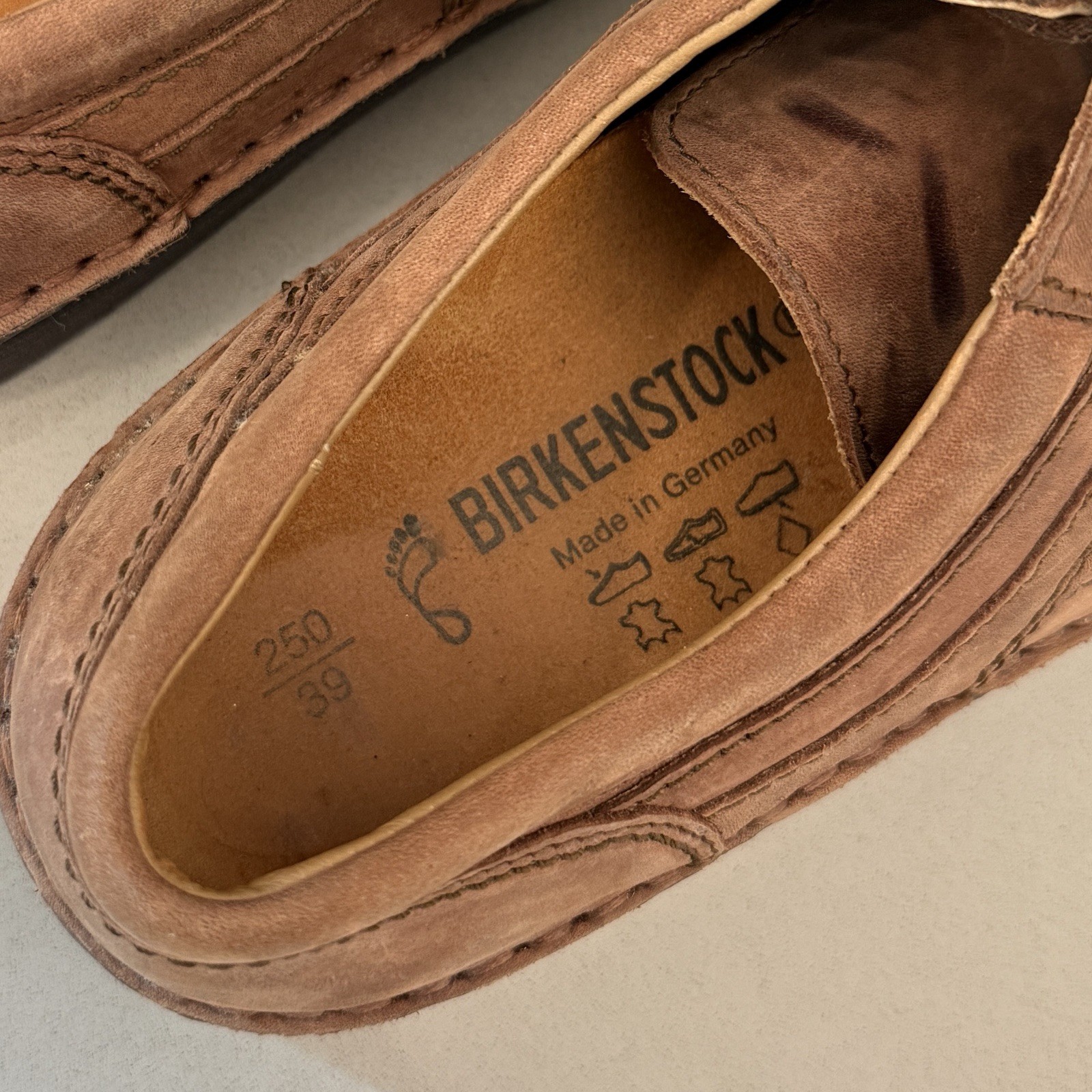 Birkenstock Memphis Shoes Unisex W8/ M6 Brown Leather Comfort Lace Up
