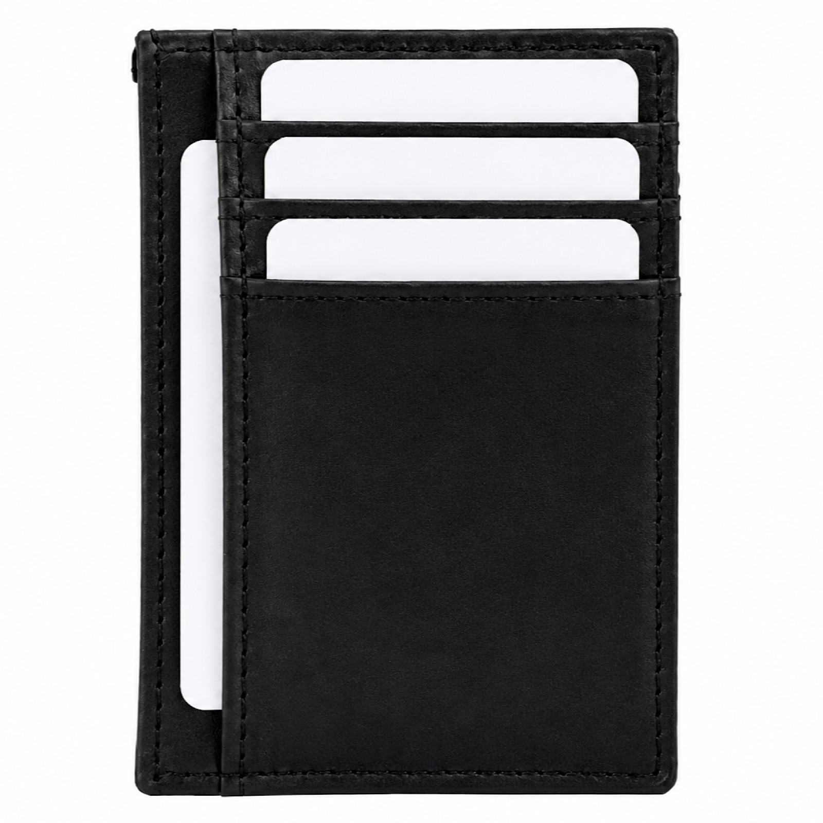 Mens Slim Wallet RFID Blocking Card Holder Front Pockets Leather Wallet Black