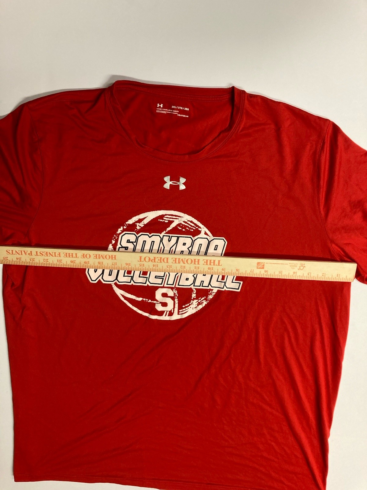 Under Armour HeatGear Men’s 2XL Loose Volleyball Red Crew Neck Graphic Tee
