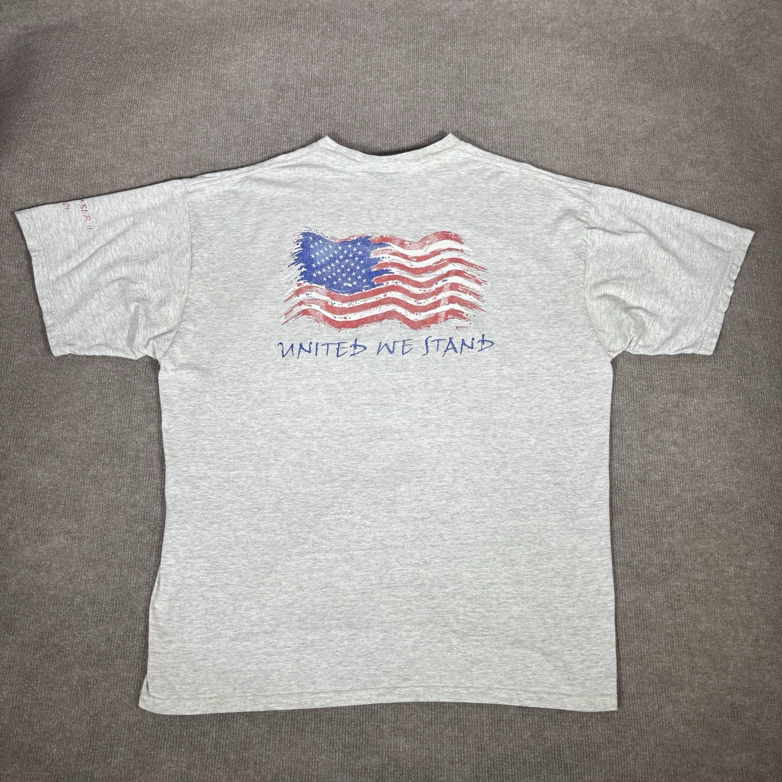 Vintage World Trade Center Disaster Relief T Shirt Mens 2XL Gray 911 Made In USA