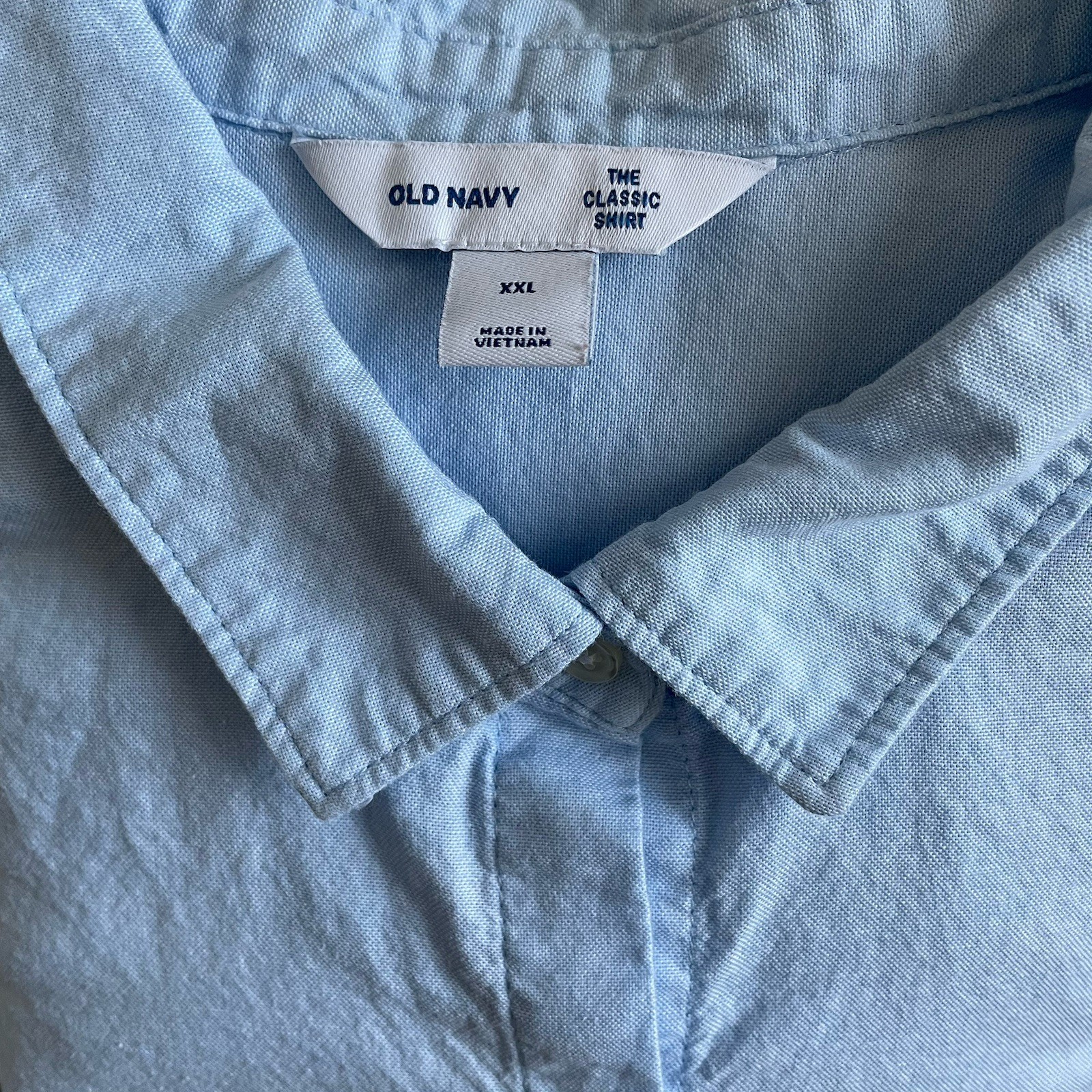 Old Navy Classic Women’s Shirt XXL Blue Oxford Button Front 100% Cotton Top