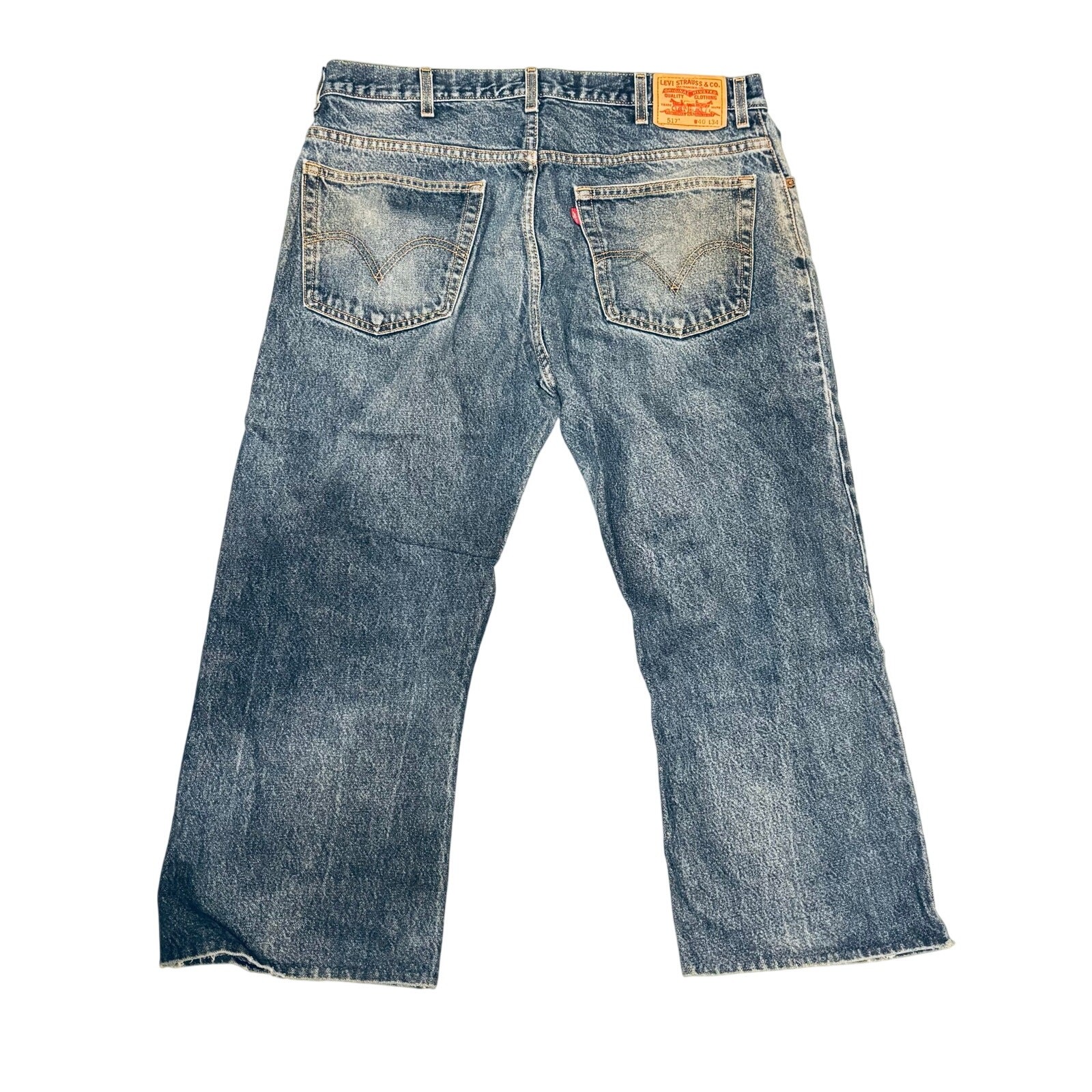 Levi’s 517 boot cut men’s blue washed wide leg jeans pants sz 40X34