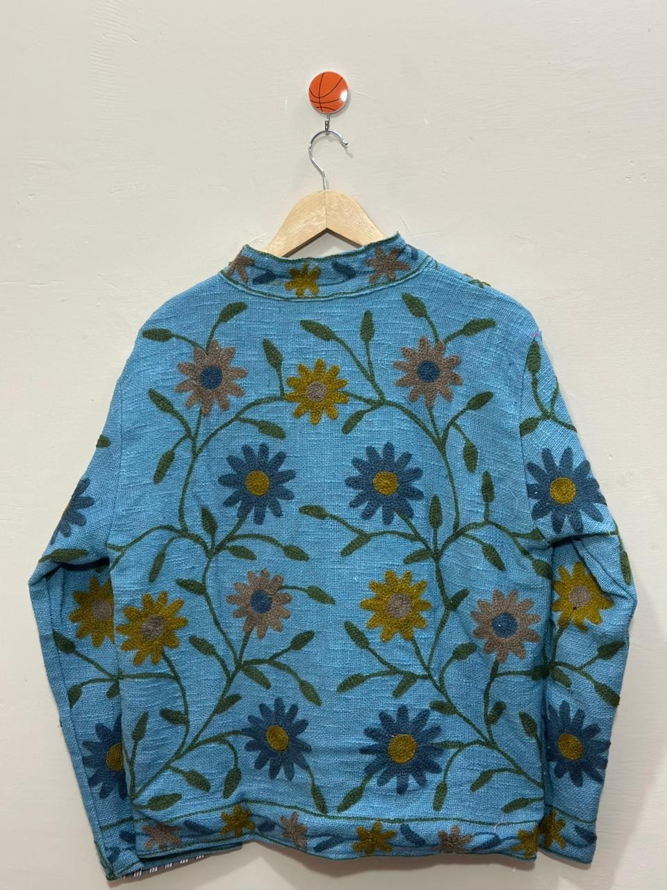 Indian Handmade Cotton Suzani Embroidered Jacket Women Boho Floral Ethnic Coat