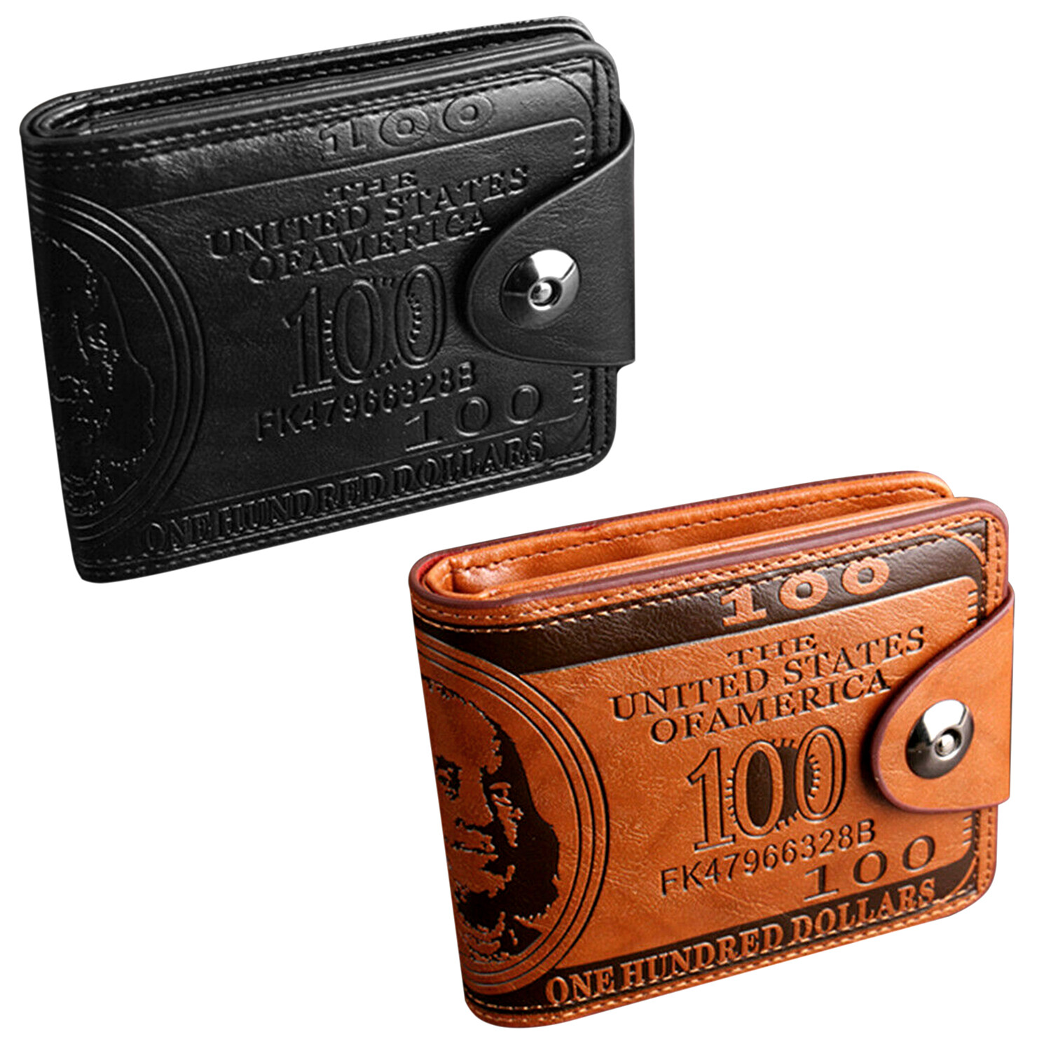 Men’s Novelty US 100 Dollar Wallet PU Leather Bill Money Billfold Card Holder